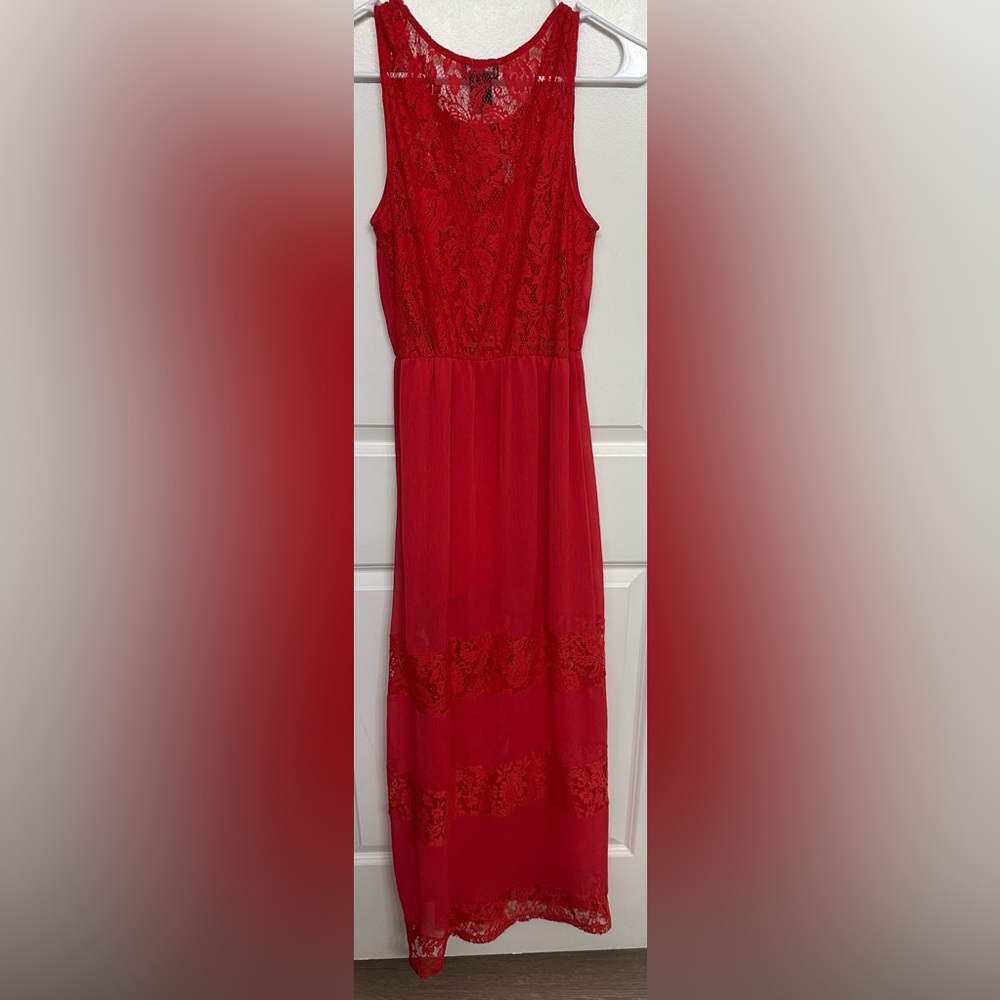 Vintage Wet Seal Red Lace Dress Size Small - Picture 3 of 3